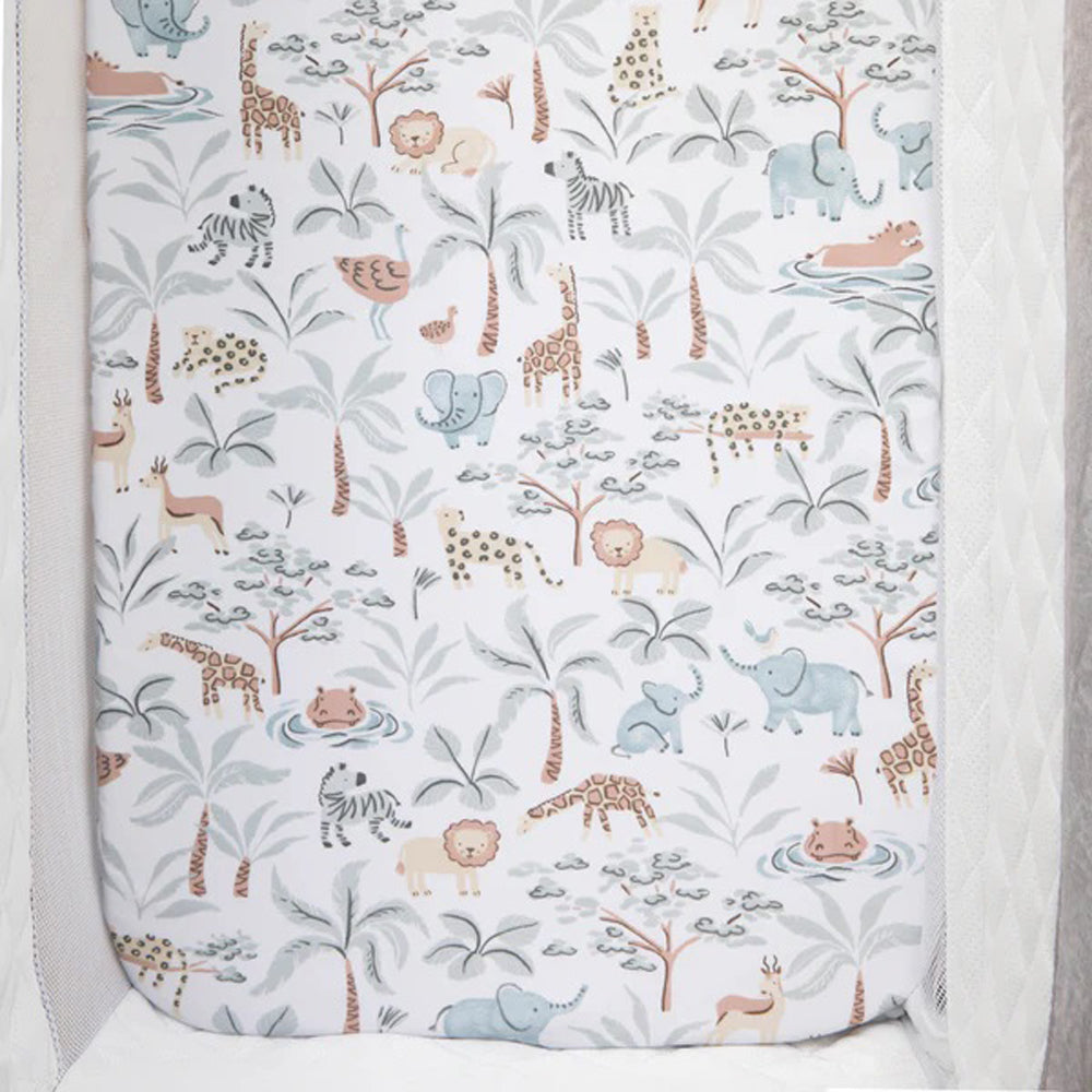 Living Textiles Bedside Sleeper Fitted Sheet Wild Safari