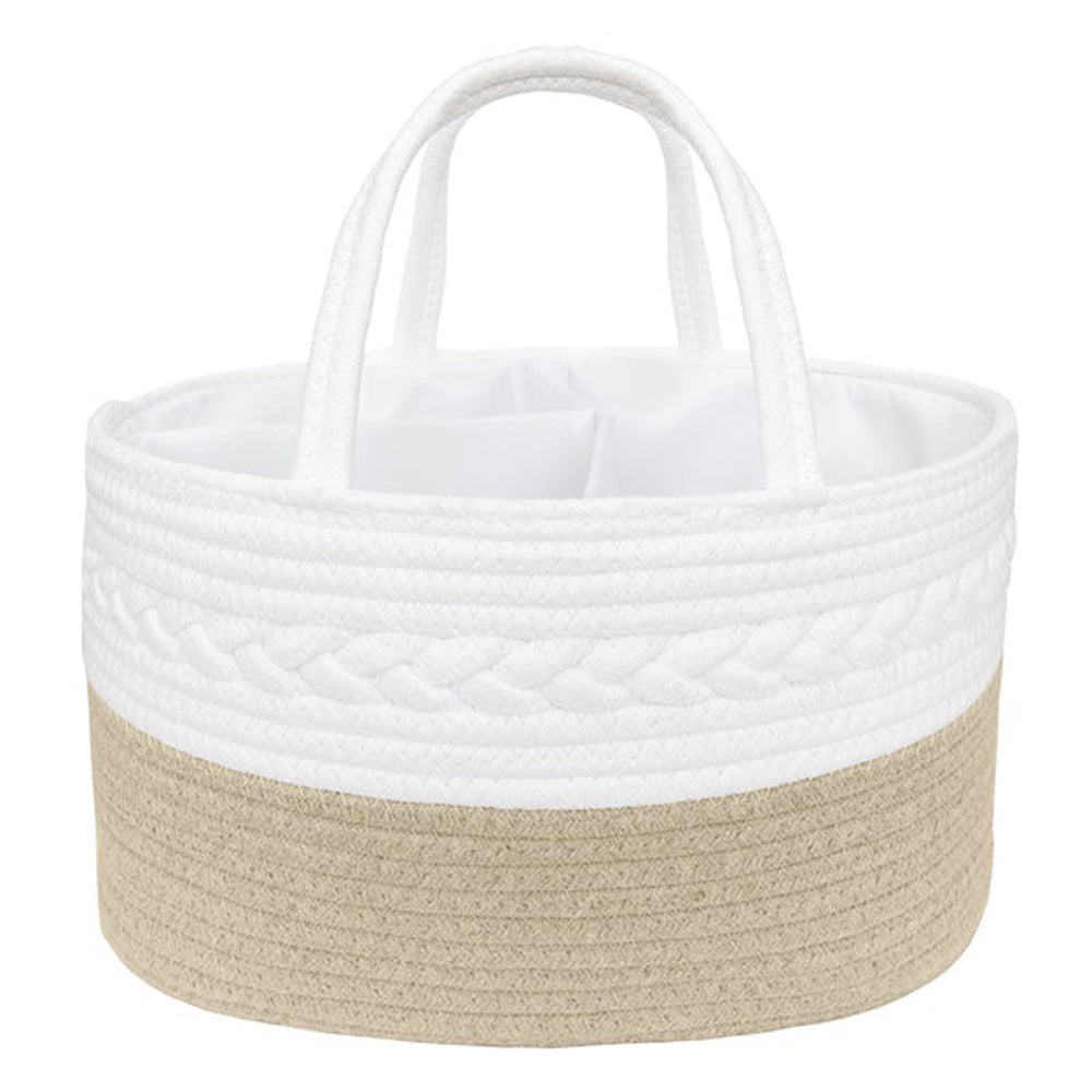 Living Textiles Cotton Rope Nappy Caddy With Divider