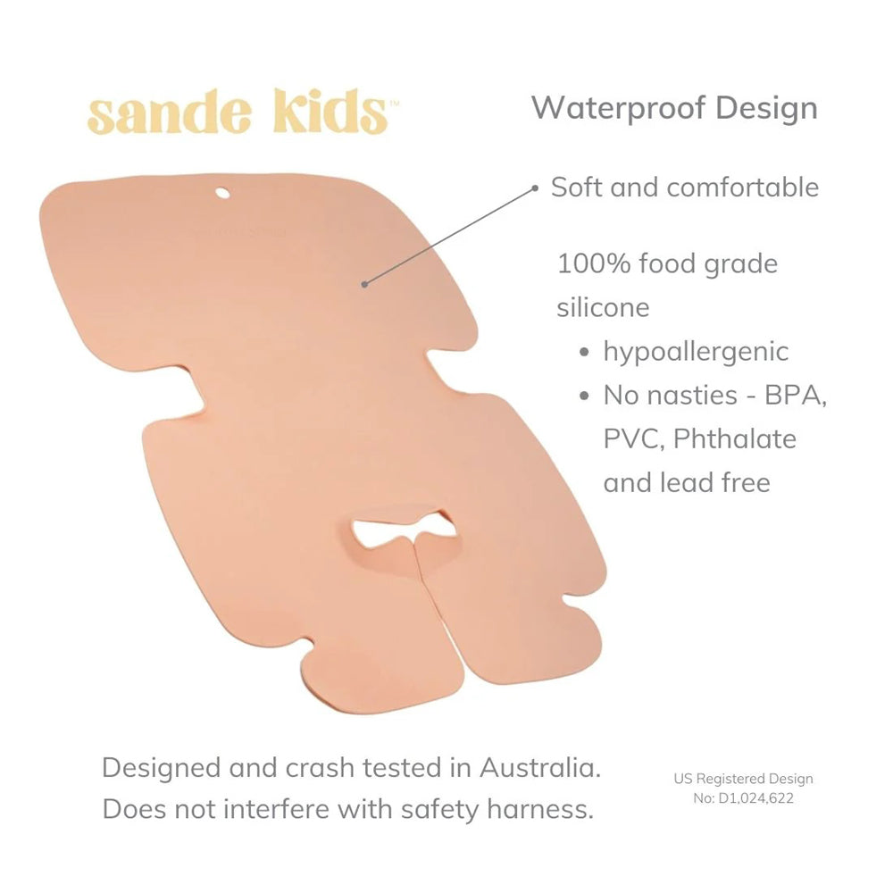 Sande Kids Waterproof Car Seat & Pram Liner Coral Pink