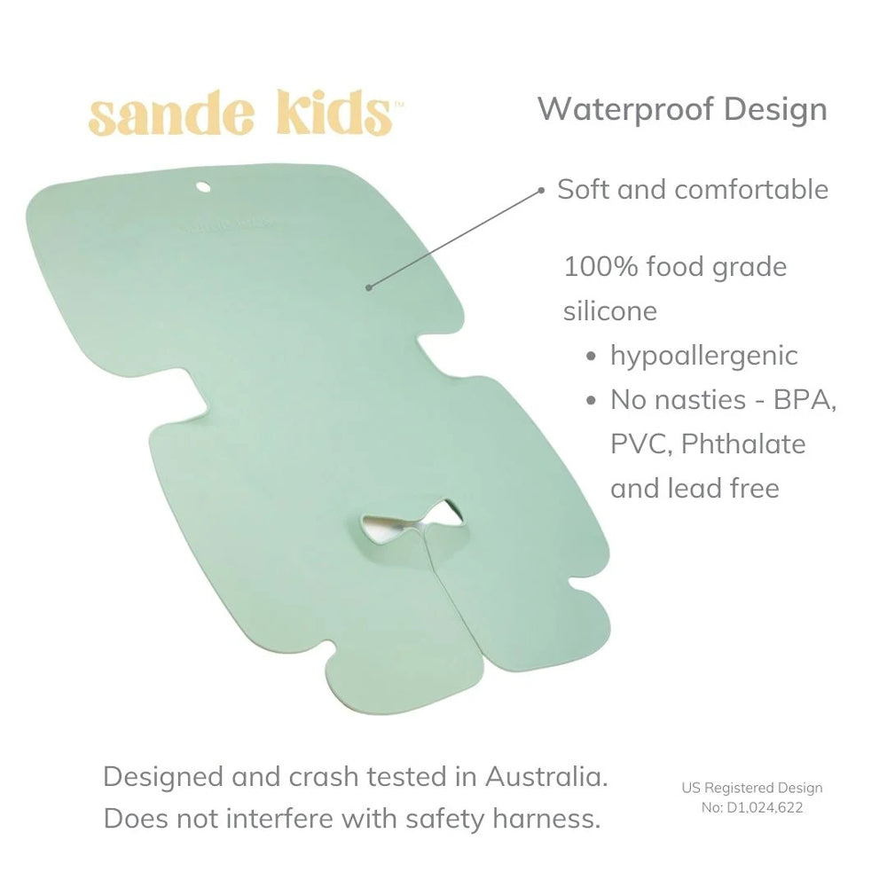 Sande Kids Waterproof Car Seat & Pram Liner Seafoam Green