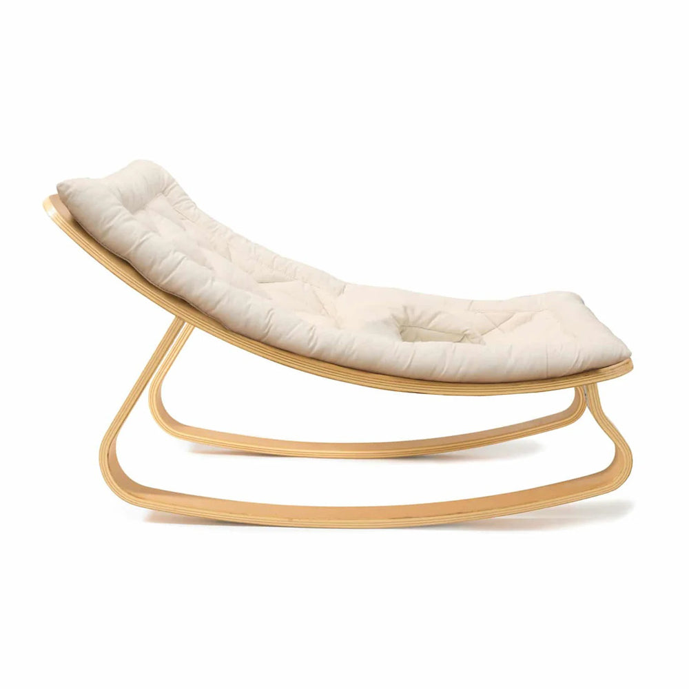 Charlie Crane Levo Baby Rocker In Beech Organic Milk Seat