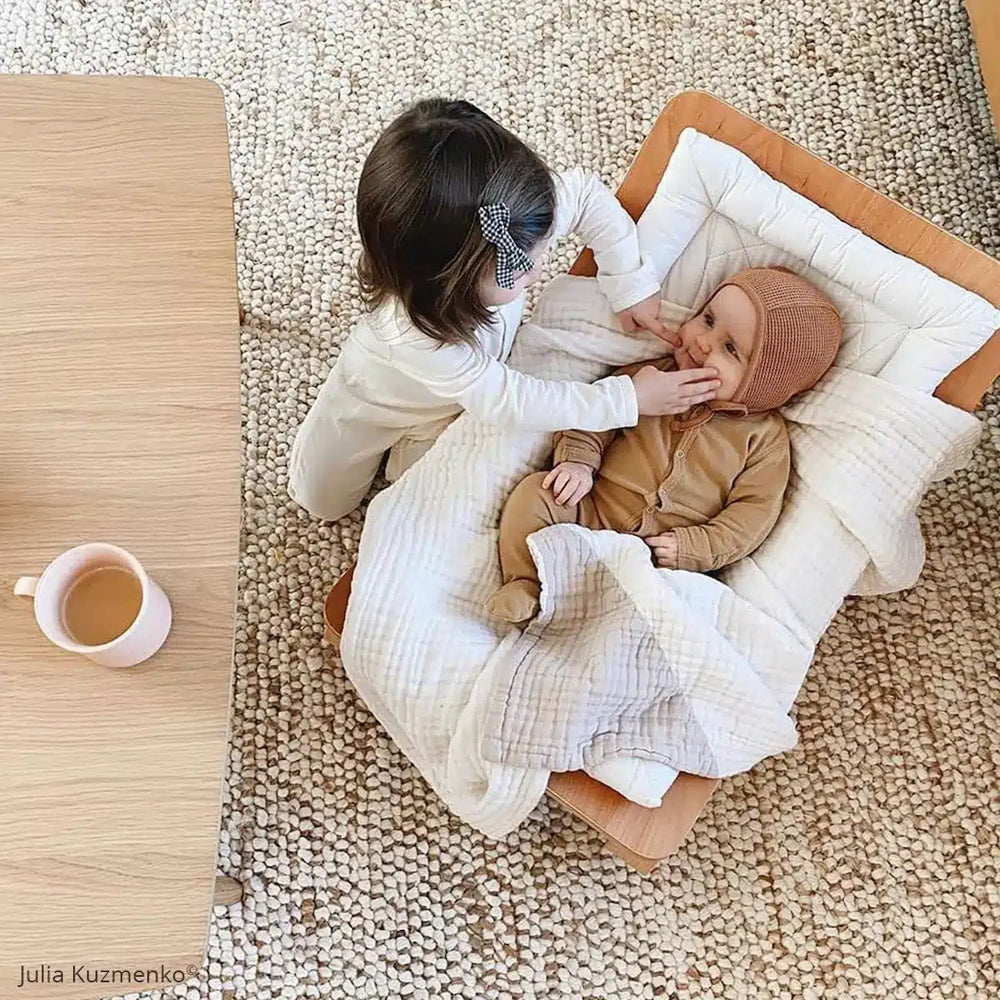 Charlie Crane Levo Baby Rocker In Beech Organic Milk Seat