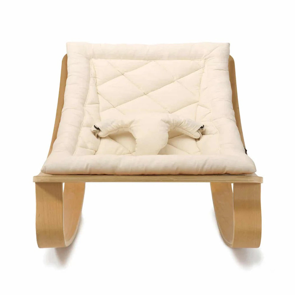 Charlie Crane Levo Baby Rocker In Beech Organic Milk Seat