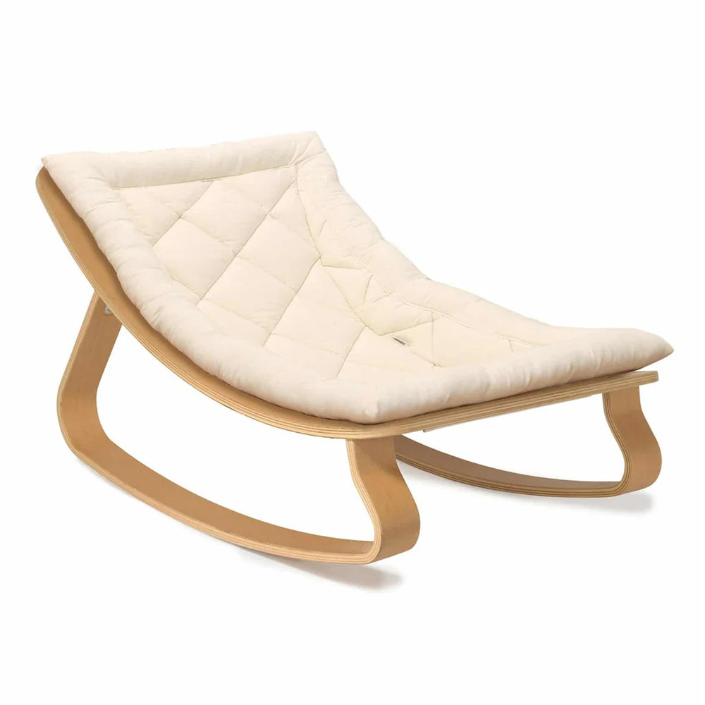 Charlie Crane Levo Baby Rocker In Beech Organic Milk Seat