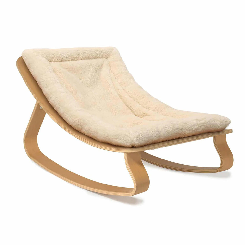 Charlie Crane Levo Baby Rocker In Beech Fur Seat