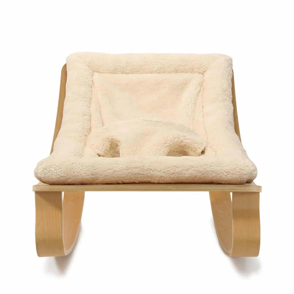 Charlie Crane Levo Baby Rocker In Beech Fur Seat