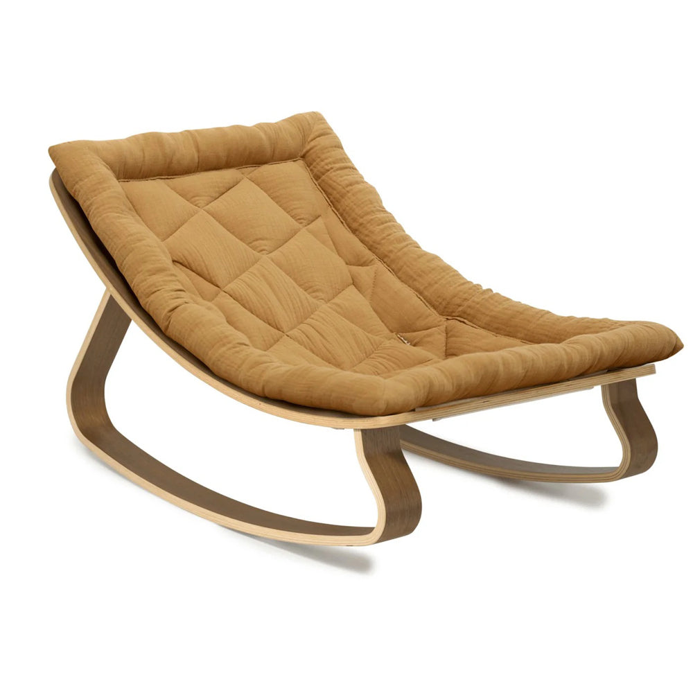 Charlie Crane Levo Baby Rocker In Walnut Camel Seat