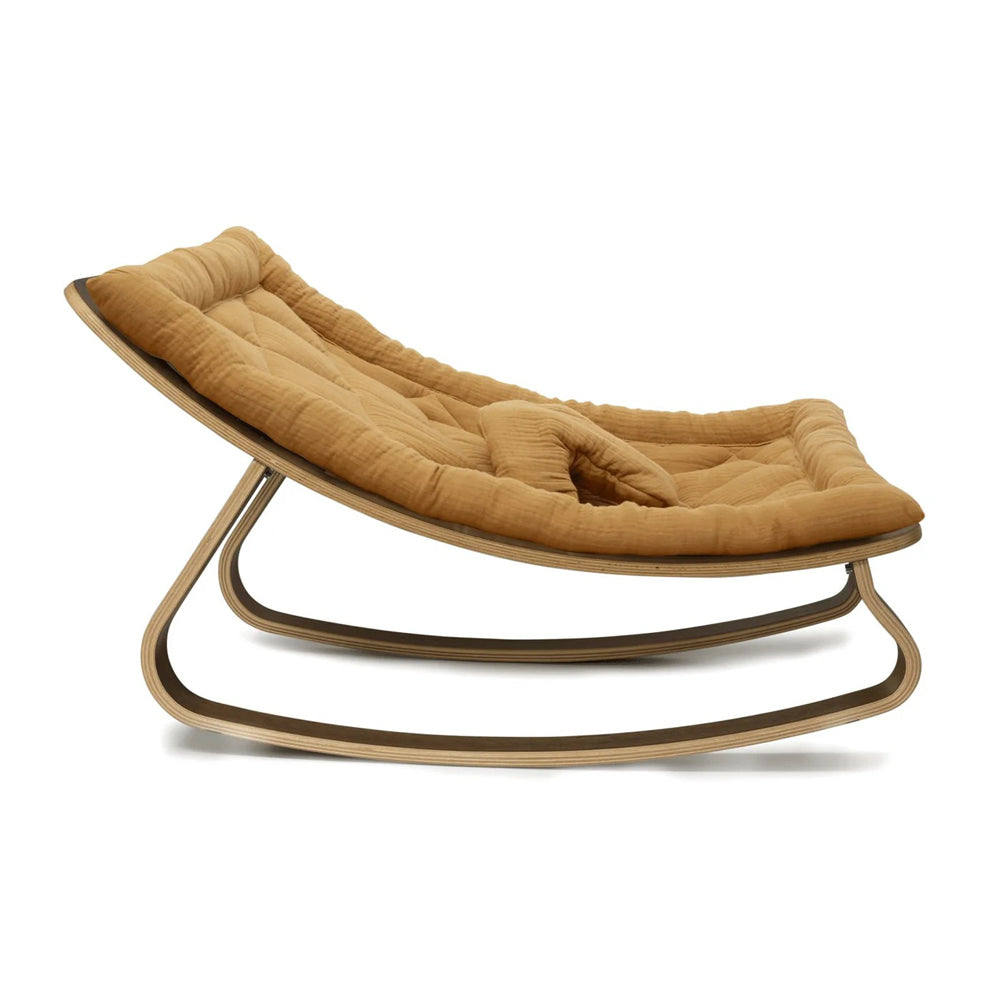 Charlie Crane Levo Baby Rocker In Walnut Camel Seat