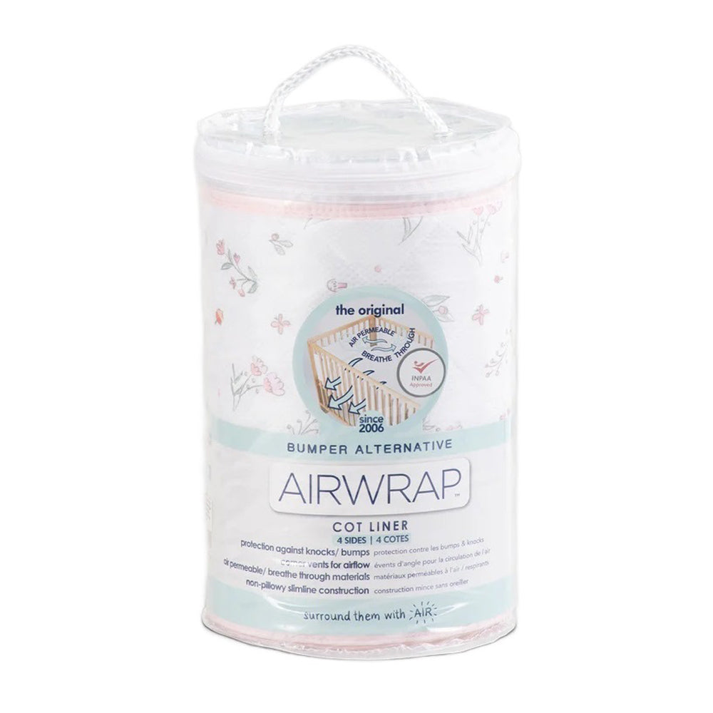 Airwrap Cot Liner Muslin 4 Sides Lottie Rose