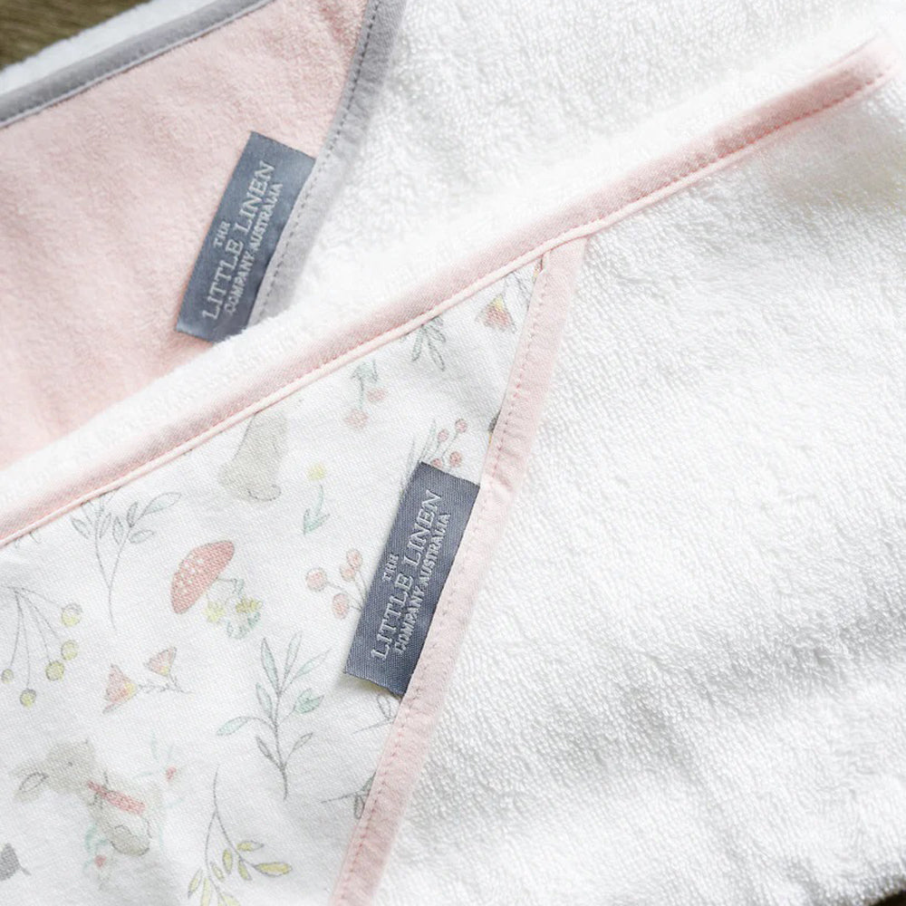 Little Linen Hooded Towel 2pk Harvest Bunny