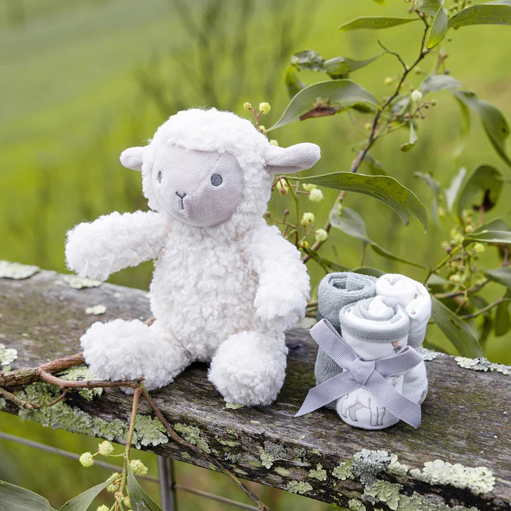 Little Linen Plush Toy & Washers Farmyard Lamb