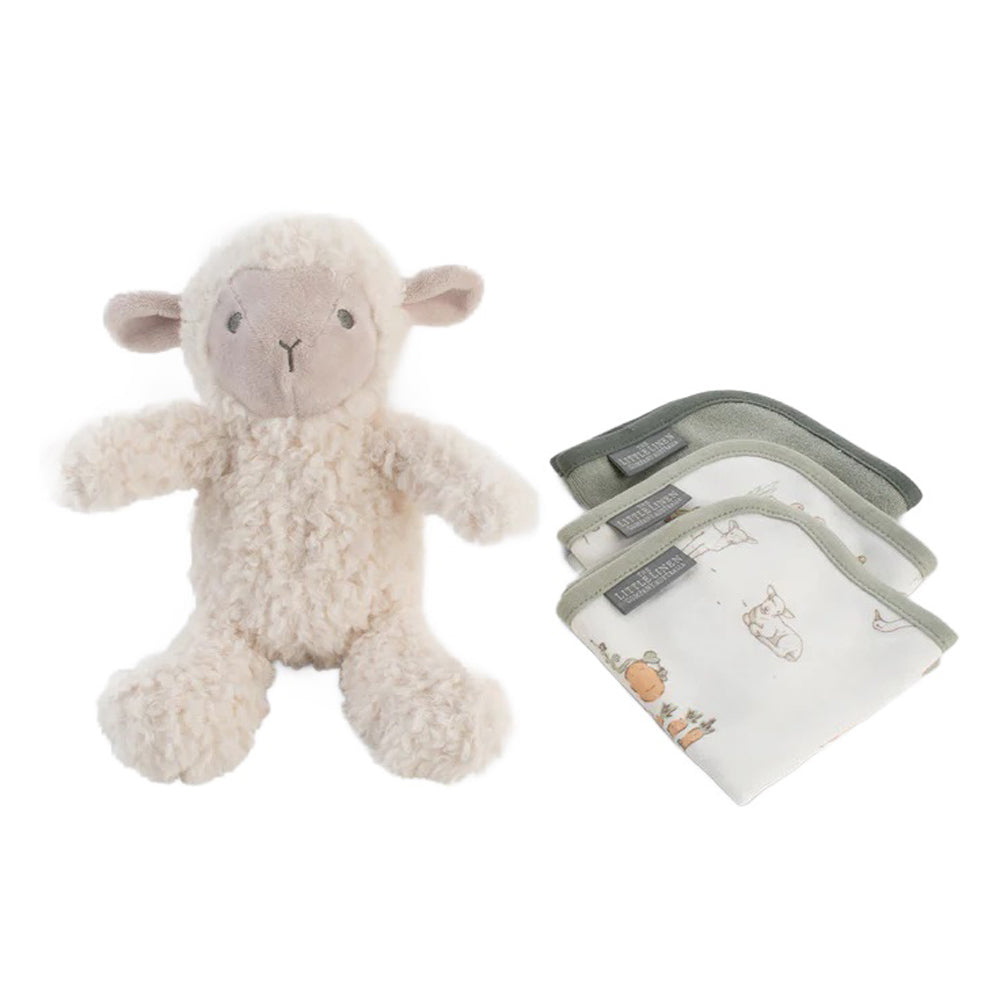 Little Linen Plush Toy & Washers Farmyard Lamb