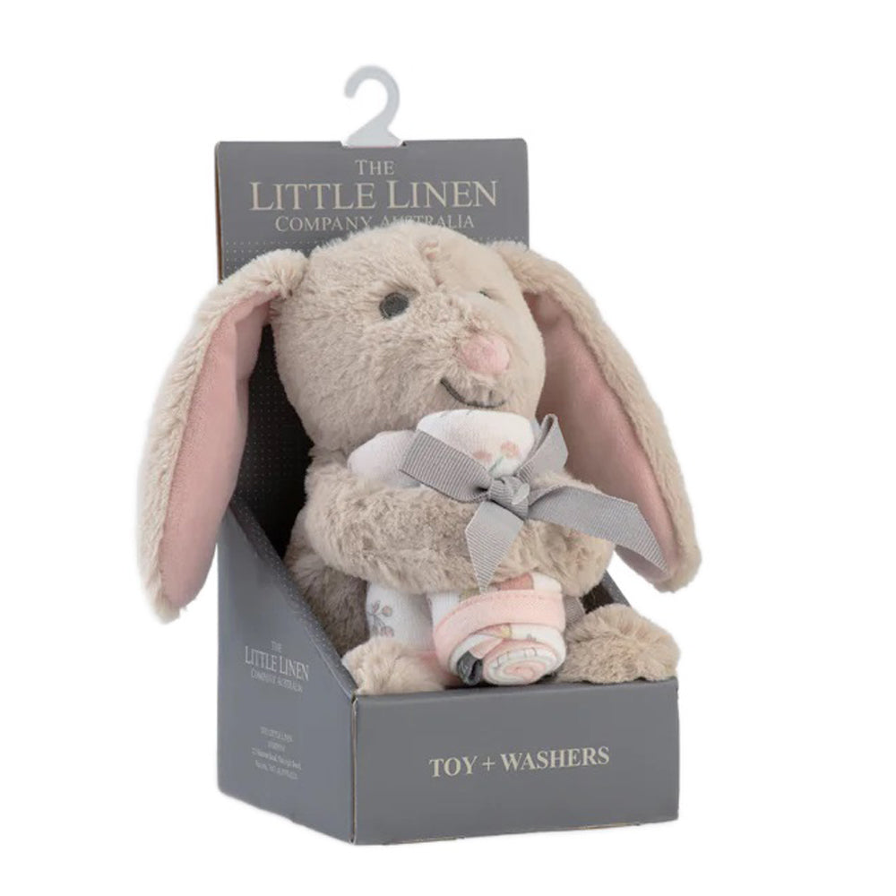 Little Linen Plush Toy & Washers Harvest Bunny