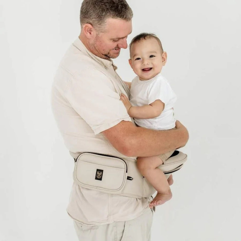 Hackerlily Hipsurfer Vegan Leather Hipseat Baby Carrier & Bum Bag Sand