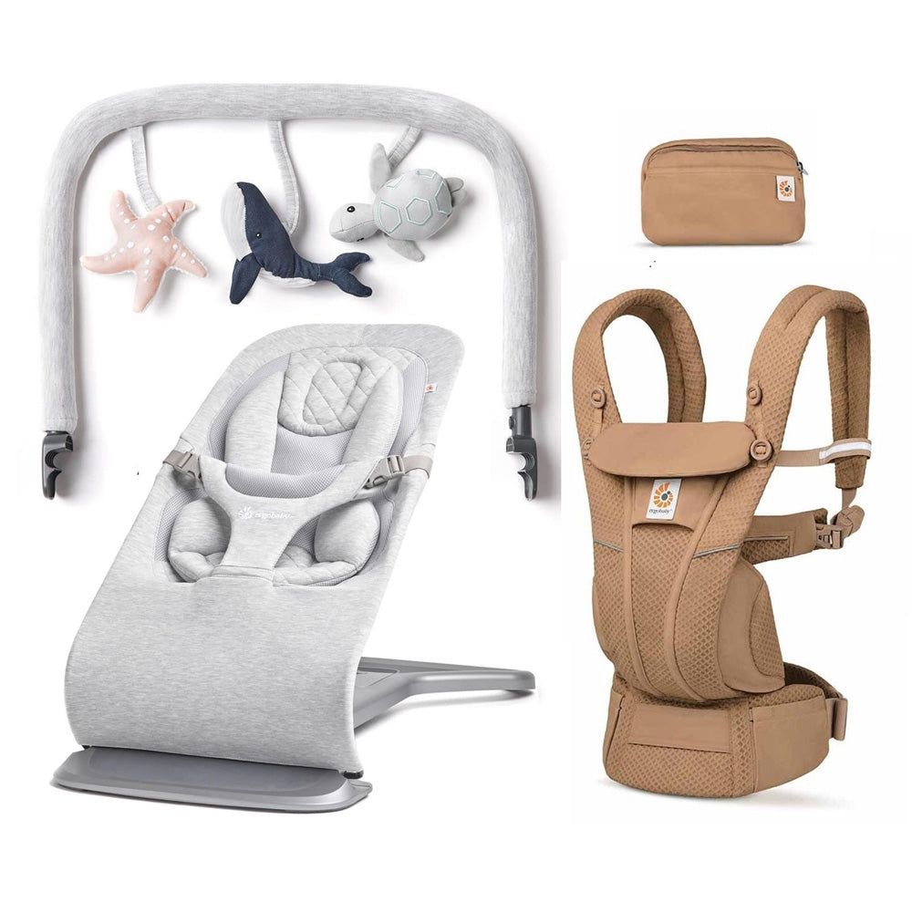 Ergobaby Omni Breeze Carrier + Evolve Bouncer Bundle